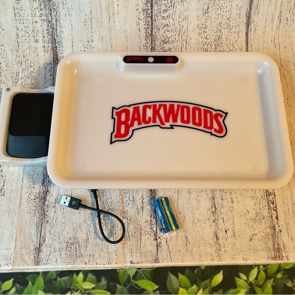 Backwoods WHITE Glowing Rolling Tray + Mini Scale